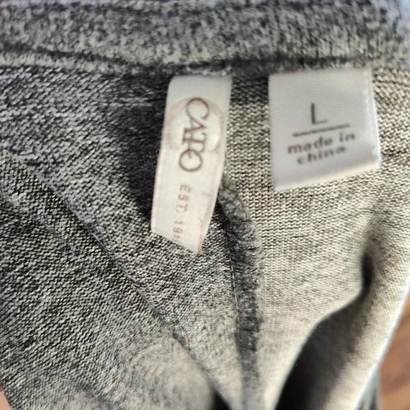 Cato Grey Green Black Camo Knit Top Women Size L Twist Front Long Sleeve - Picture 7 of 7